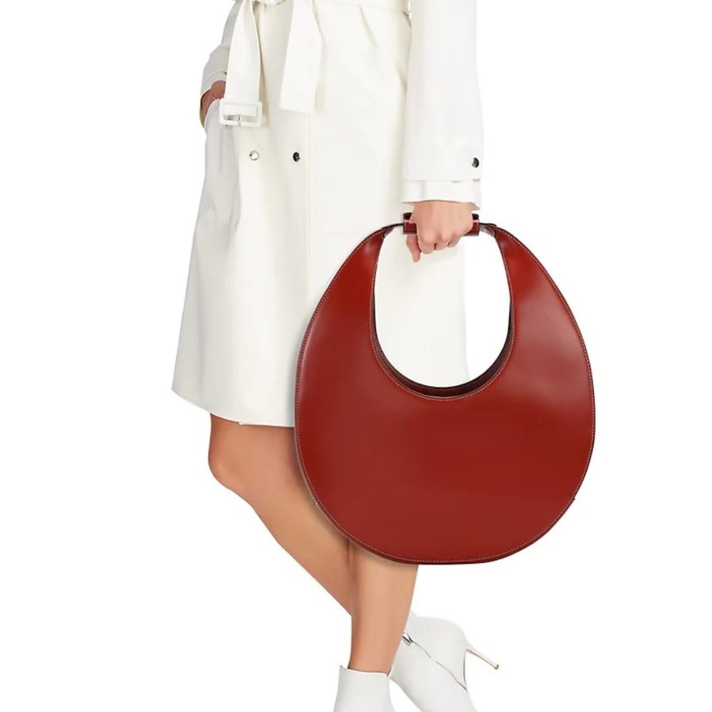 STAUD Brown Crescent Shoulder Bag